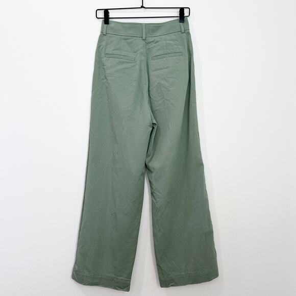 Everlane The Draper Pleated Pant in Buttersmooth Seagrass Green size 00 Short - Picture 3 of 7